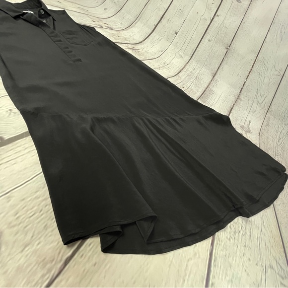 EQUIPMENT Femme Tira silk black asymmetrical hem sleeveless shirt dress, size XS - Picture 7 of 16